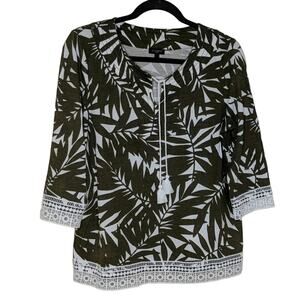 Talbots Palm Tassel Tie Top - Size PM - EUC